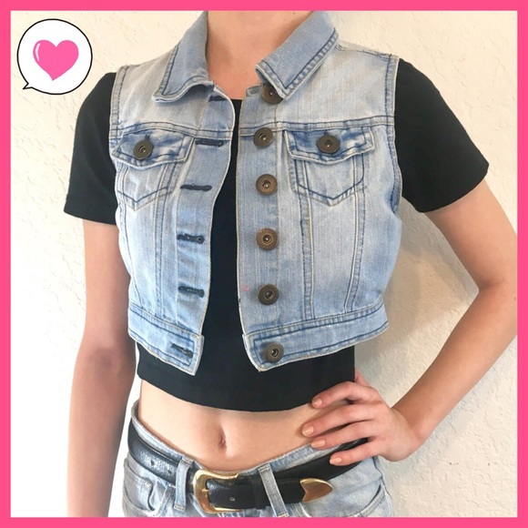 short jean vest